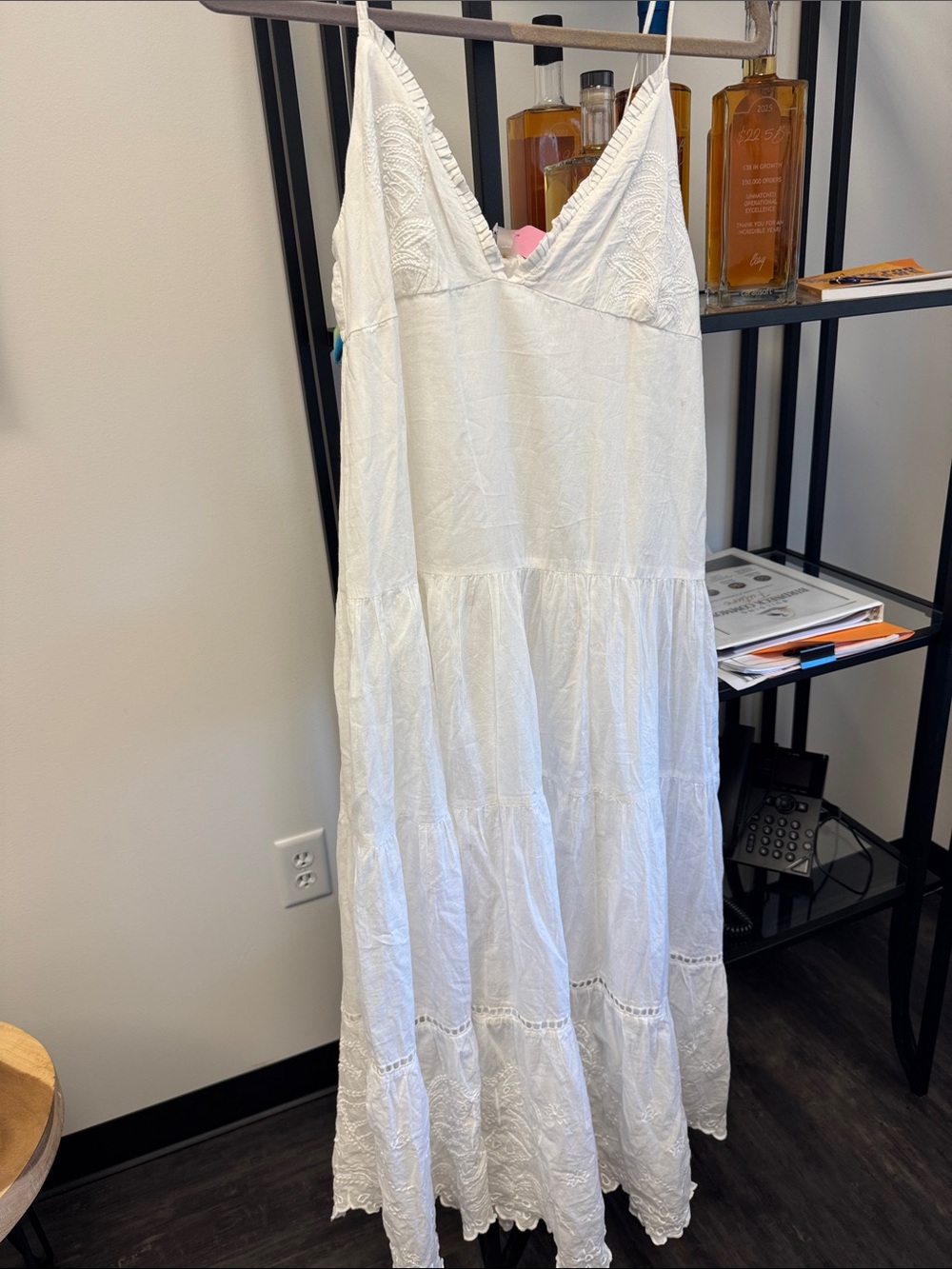 PQ Swim White Lace Tiered Maxi Slip Dress